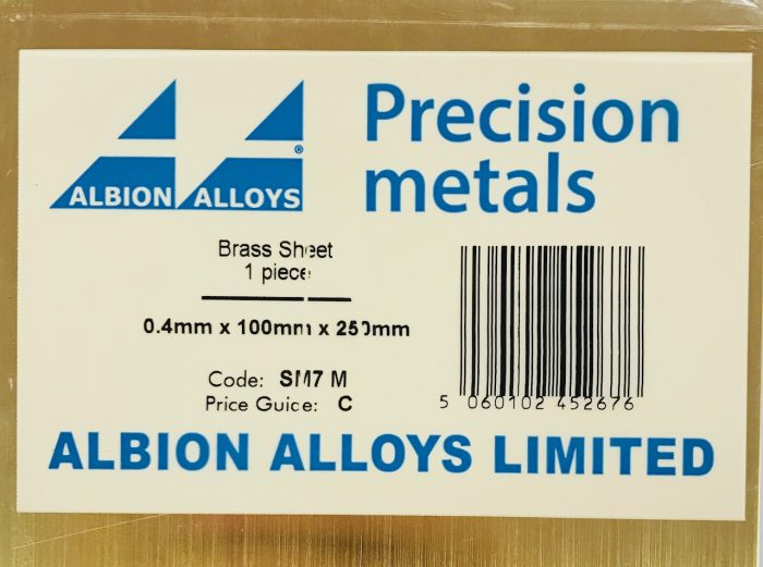 Albion Alloys SM7 M MESSINGPLAAT 0,40MM