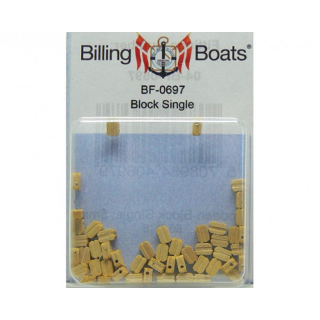 Billing Boats 520697 Enkel blok hout 5mm ( 50 st )