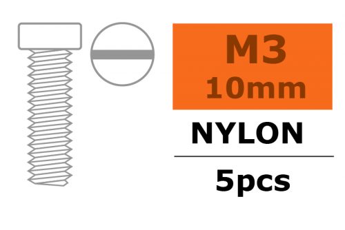 Cilinderschroef met zaaggleuf, M3X10,
