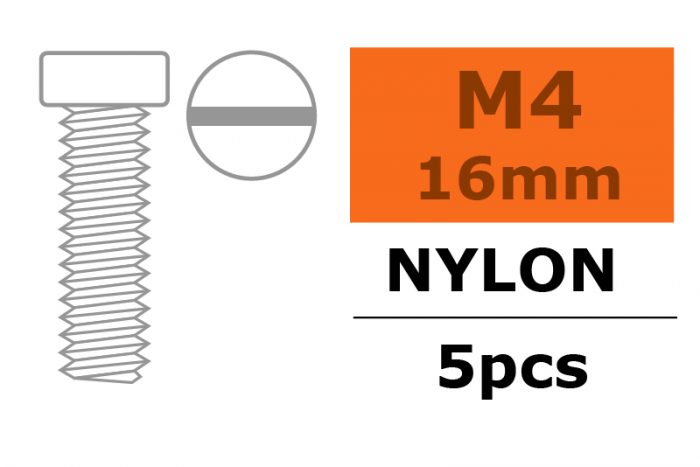 Cilinderschroef met zaaggleuf, M4X16,
