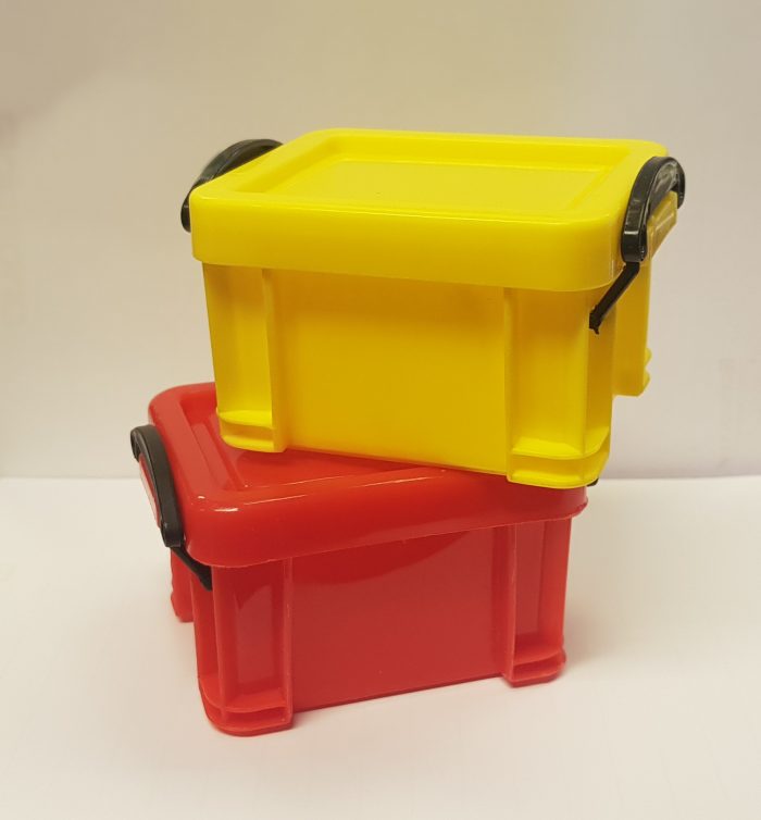 Crawler Kunststof opbergbox rood/geel