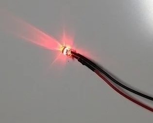 Draadlampjes rood 3mm. 12V 2 Stuks