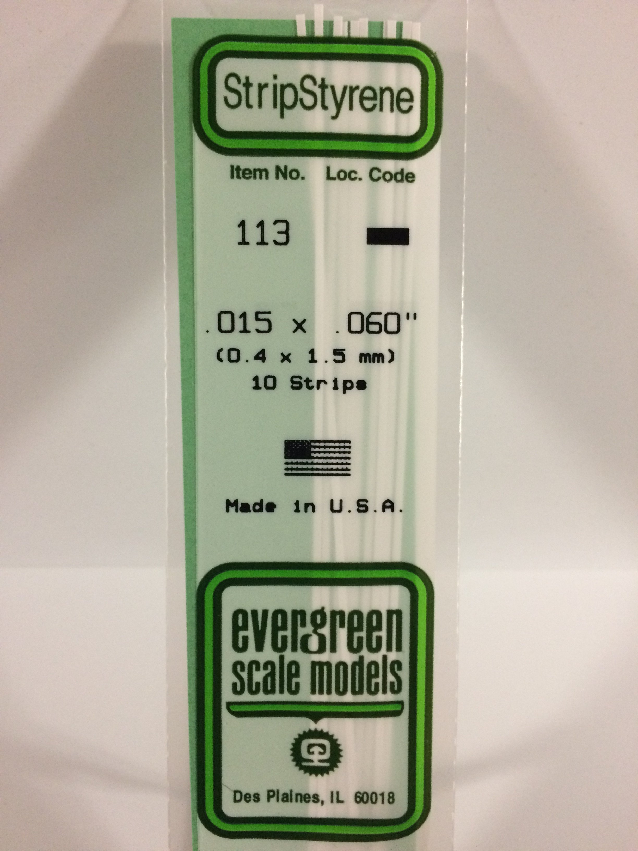Evergreen 113 strip 0.4x1.5