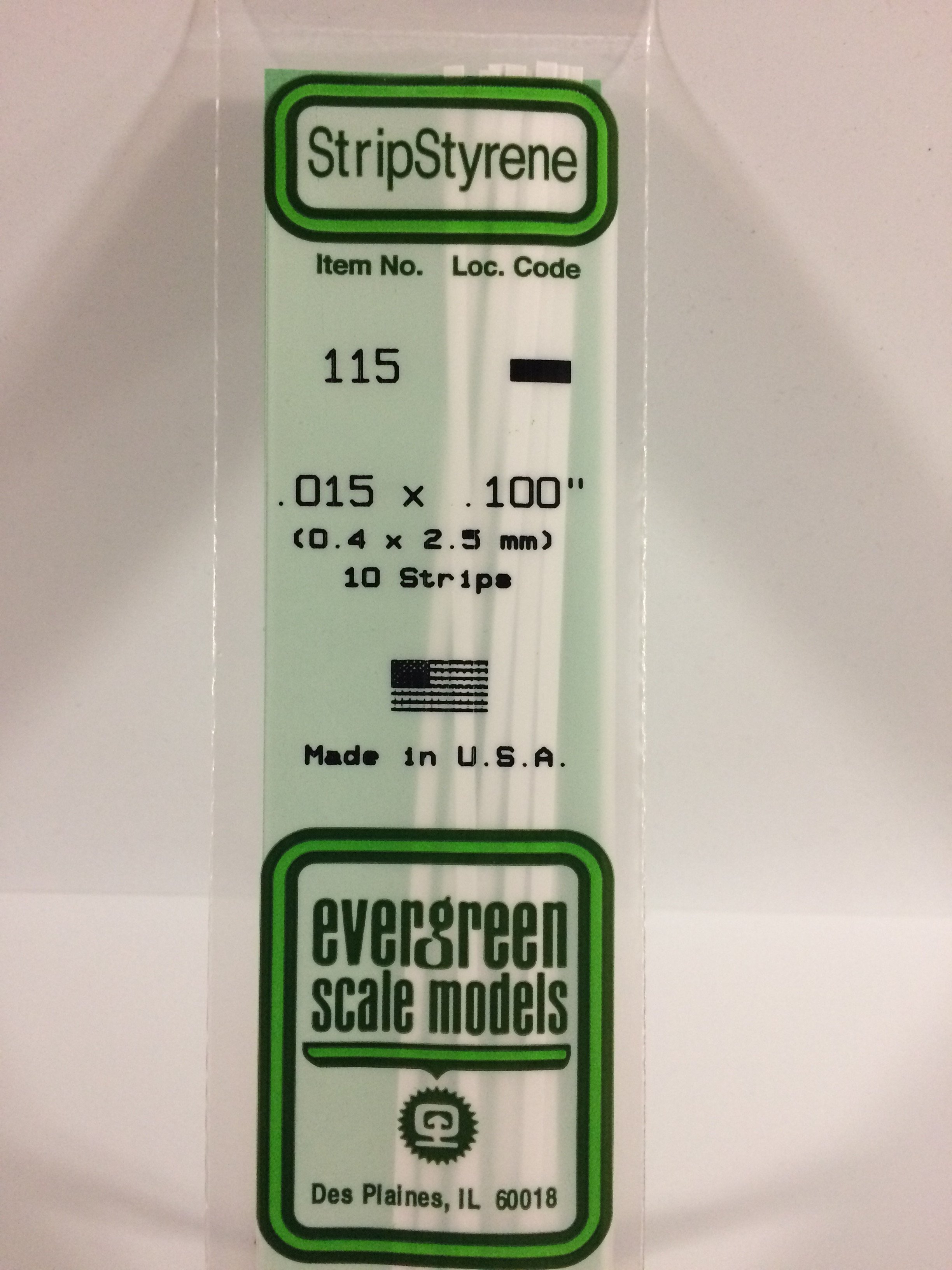 Evergreen 115 strip 0.4x2.5