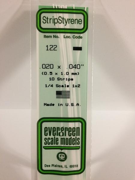 Evergreen 122 strip 355mm 0.5x1