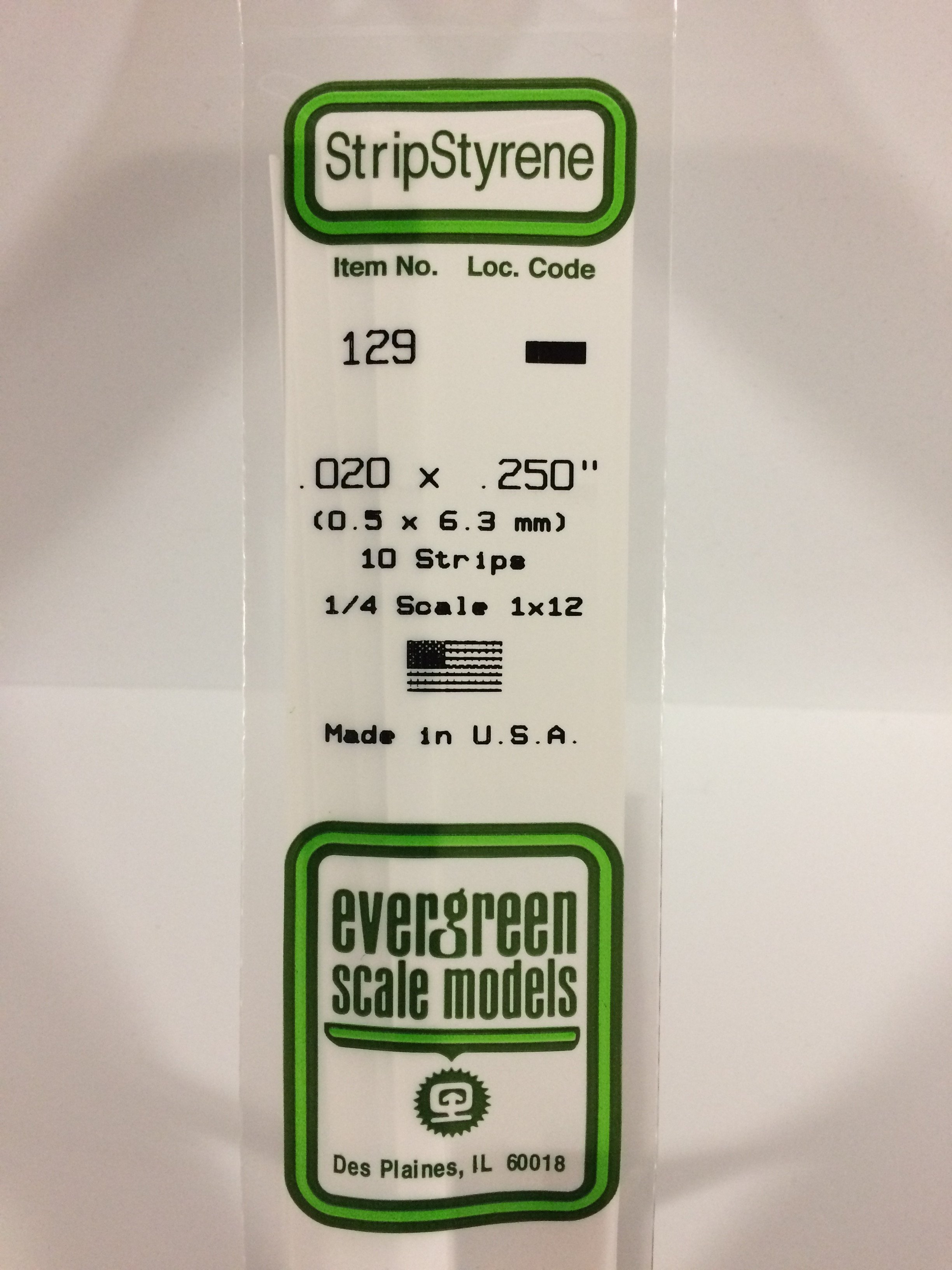 Evergreen 129 strip 0.5x6.4