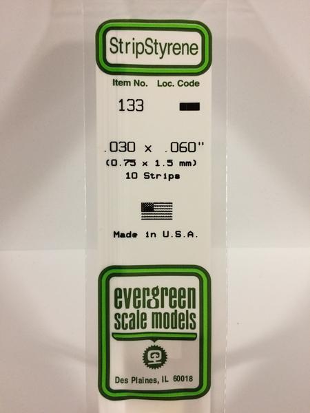 Evergreen 133 strip 355mm 0.8x1.5