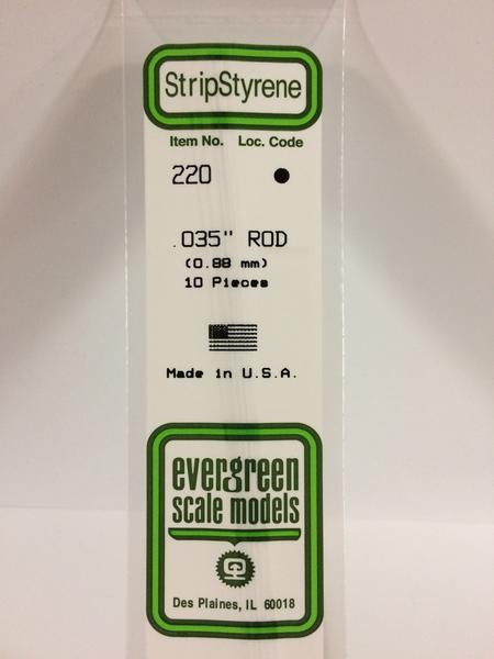 Evergreen 220 staaf 0.88mm