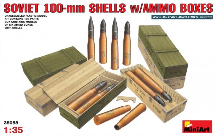 MiniArt 35088 Soviet 100-mm shellsw/ammo boxes