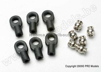 Rod ends, small, with hollow balls (6)