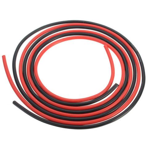Siliconkabel 2x1m 0,75qmm rood en zwart