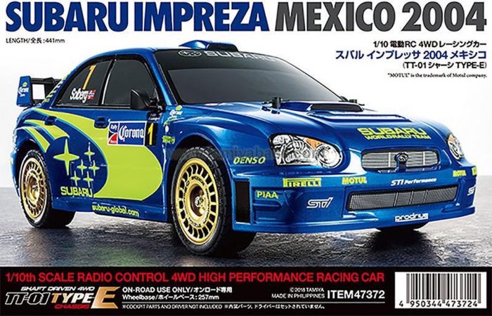 Tamiya 47372 Subaru Impreza Mexico 2004 TT-01E (4WD)