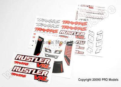 Traxxas 3713R Decal sheets, Rustler VX