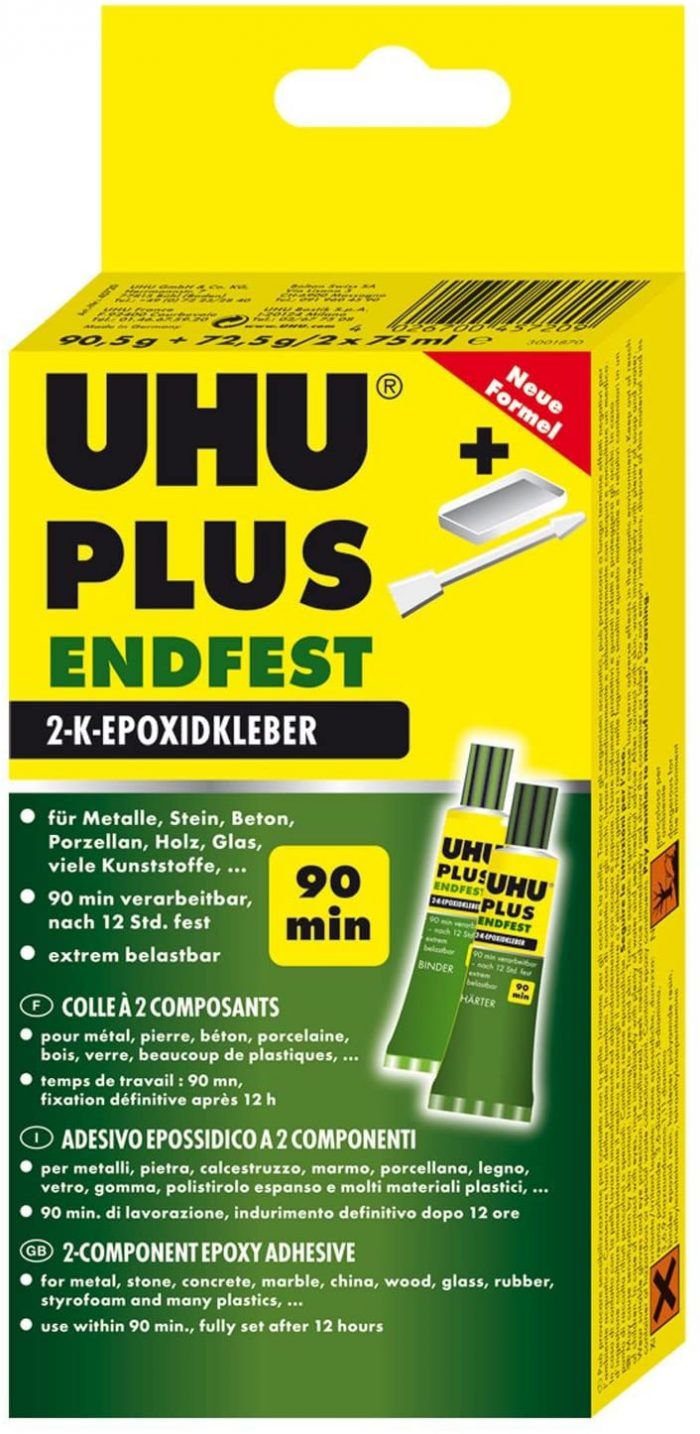 UHU 45720 Plus Endfest 2-Component Epoxy Resin Glue, 163 g Capacity