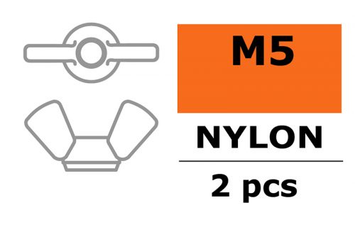 Vleugelmoer, M5, Nylon (2st)
