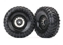 Traxxas 8174 Tires and wheels, assembled (Method 105 1.9” black chrome beadlock wheels