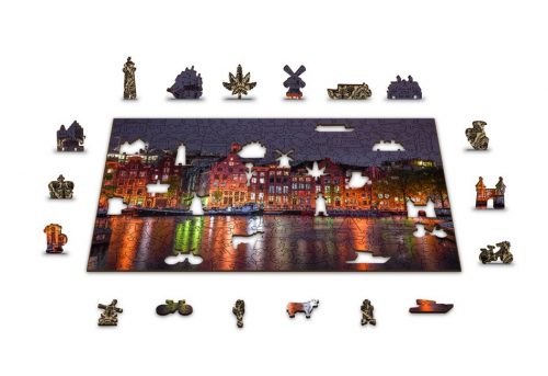 Wooden Puzzle TR0008-L Amsterdam By Night L 300 Stukjes