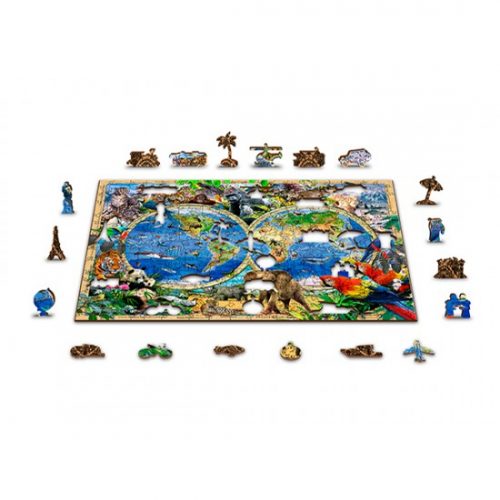 Wooden Puzzle TR0014-L Animal Kingdom Map L