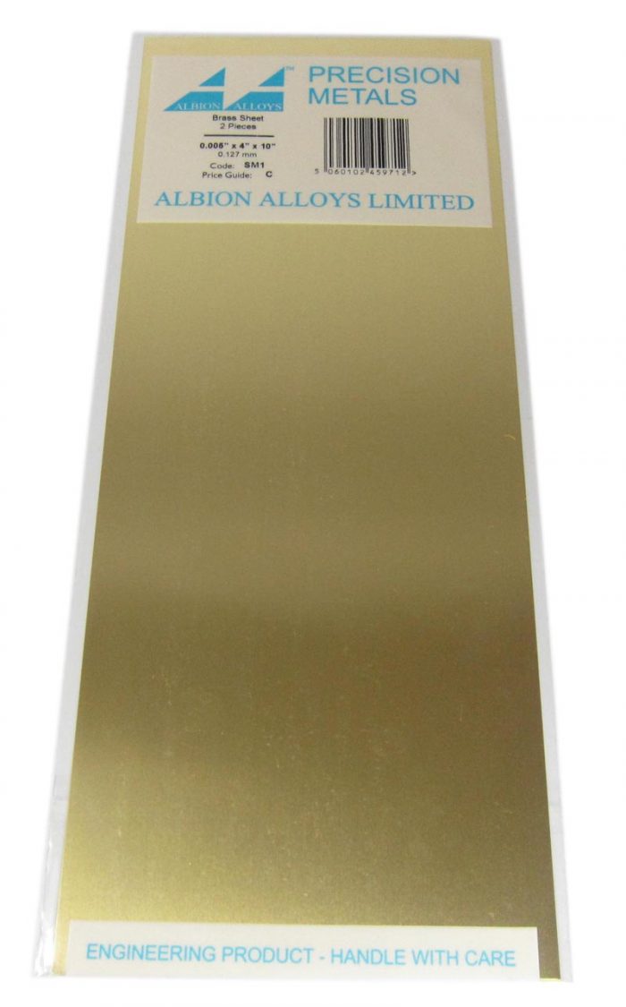 Albion alloys sm1 m MESSINGPLAAT 0,12 mm x 100 mm x 250 mm 2 st