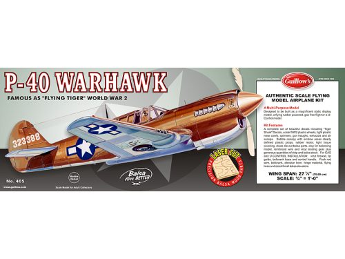 Guillow s 0405 P-40 Warhawk houten vliegtuig