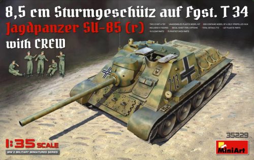 MiniArt 35229 8.5 cm sturmgesvhutz auf fgst.t 34 jagdpanzer su-85(r) with crew