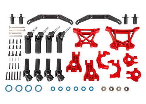 Traxxas 9080r Outer Driveline en Suspension upgrade kit, extreme heavy duty Red