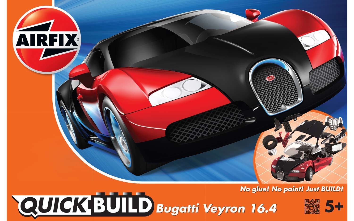 Airfix j6020 Quickbuild Bugatti Veyron 16.4 geen lijm geen verf alleen bouwen