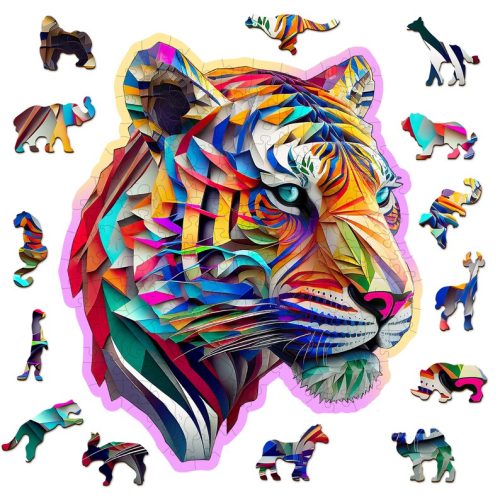 Wooden Puzzle Colorful Tiger (150 pcs)