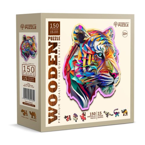 Wooden Puzzle Colorful Tiger (150 pcs)
