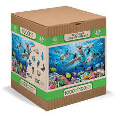 Wooden Puzzle NEW Happy Dolphins 1010 st