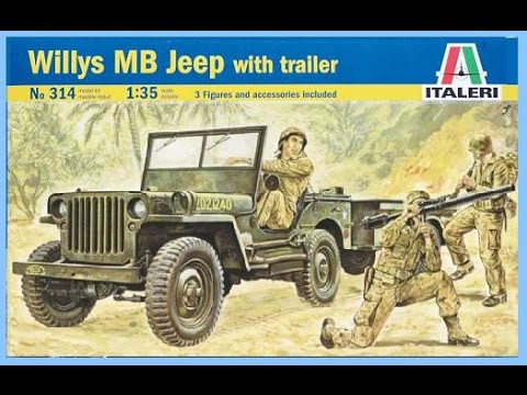 Italeri 314 Willys MB Jeep met trailer