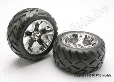 traxxas 5576R Tires & wheels, assembled, glued (All-