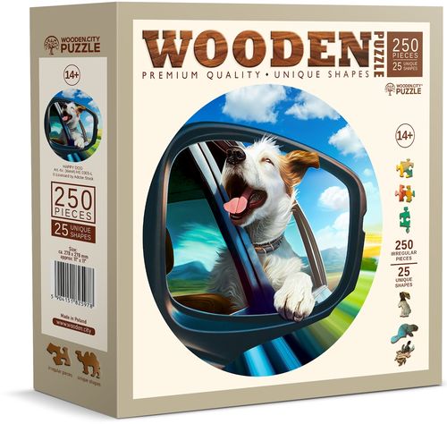 Wooden Puzzle NEW HAPPY Dog 250 st